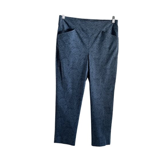 Chicos Sz 2 US L/12 Palm Leaf Perfect Stretch Pull-On Josie Slim Ankle Pant NWOT - Picture 1 of 10